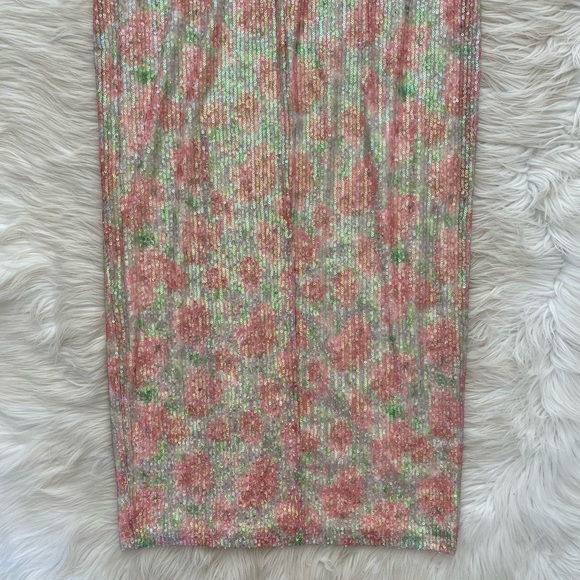 Saylor Faena Pink Floral Sequin Sleeveless Midi Dress Revolve - Picture 11 of 13